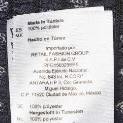 Pre Owned Sandro Navy Blue Printed Satin Mini Dress S