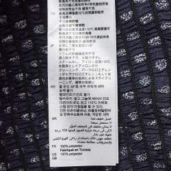 Pre Owned Sandro Navy Blue Printed Satin Mini Dress S