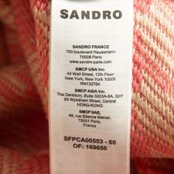 Sandro Pink Houndstooth Knitted Jacket S