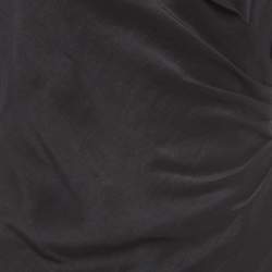 Pre Owned Sandro Black Linen Blend Ruched Midi Dress S