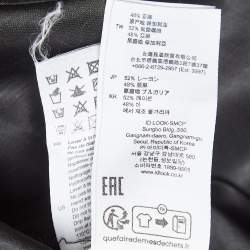 Pre Owned Sandro Black Linen Blend Ruched Midi Dress S