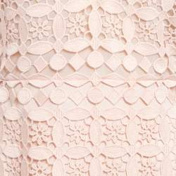 Sandro Pink Floral Pattern Lace Tie-Up Detail Mini Dress S