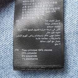 Pre Owned Sandro Green Knit & Denim Oversized Hoodie M