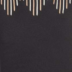 Pre Owned Sandro Black Embroidered Knit Mid-Length Dress M