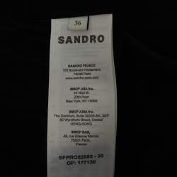 Sandro Black Crystal Embellished Linen Blend Cut-Out Detail Mini Dress S