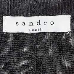 Sandro Black Knit Flared Midi Skirt S