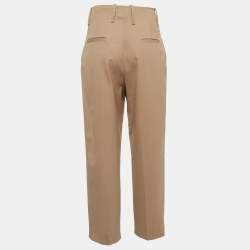 Pre Owned Sandro Brown Wool Blend High-Waist Trousers S