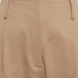 Pre Owned Sandro Brown Wool Blend High-Waist Trousers S