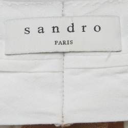 Pre Owned Sandro Brown Wool Blend High-Waist Trousers S