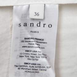 Pre Owned Sandro Brown Wool Blend High-Waist Trousers S