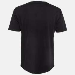 Sandro Black Cotton Knit Crystal Embellished T-Shirt S