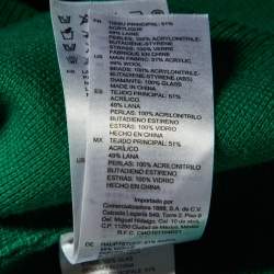 Sandro Green Embellished Knit Sweater S