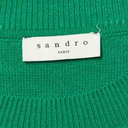 Sandro Green Embellished Knit Sweater S