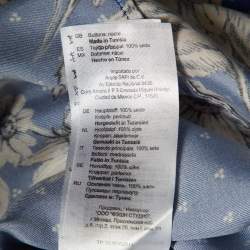 Pre Owned Sandro Blue Printed Silk Shirt M