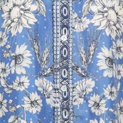 Pre Owned Sandro Blue Printed Silk Shirt M