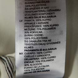 Pre Owned Sandro White Striped Cupro Midi Dress L