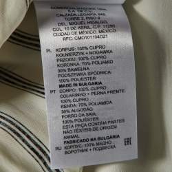 Pre Owned Sandro White Striped Cupro Midi Dress L