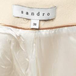 Sandro Cream Wool Double Breasted Blazer M