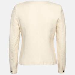 Sandro Cream Wool Double Breasted Blazer M
