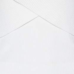 Sandro White Rib Knit Criss-Cross Detail Galina Top L