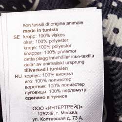 Pre Owned Sandro Blue Printed Crepe Shirt M