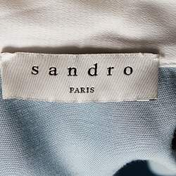 Pre Owned Sandro Blue Printed Crepe Shirt M