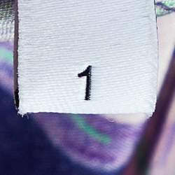 Pre Owned Sandro Purple Paisley Print Silk Ruffled Mini Dress S