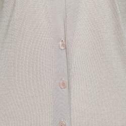 Pre Owned Sandro Beige Cotton Knit Buttoned Short Dress S