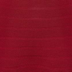 Pre Owned Sandro Red Textured Stretch Knit Flared Dress S