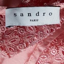 Sandro Pink Cotton Lace Trimmed Blouse XS