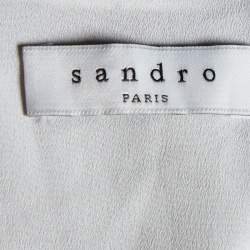 Pre Owned Sandro Olive Green Chiffon Riham Overlay Dress M