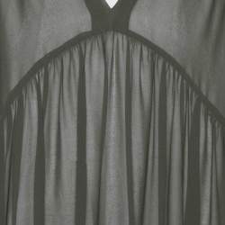 Pre Owned Sandro Olive Green Chiffon Riham Overlay Dress M