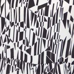 Sandro Monochrome Printed Sateen Peplum Top S