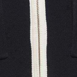 Pre Owned Sandro Navy Blue Aliette Knit Mini Dress S
