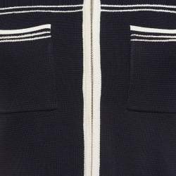 Pre Owned Sandro Navy Blue Aliette Knit Mini Dress S