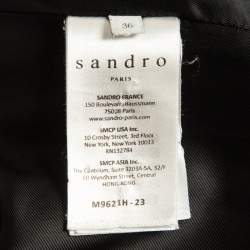 Sandro Grey Wool Blend and Fur Hooded Coat XS