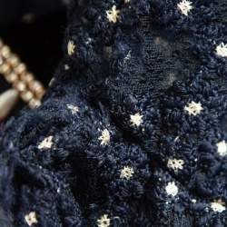 Pre Owned Sandro Navy Lace Neck Embellished Mini Dress XS