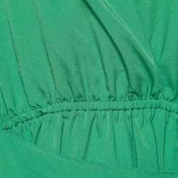 Pre Owned Sandro Green Chiffon Cut-Out Rebella Midi Dress L