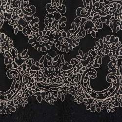 Sandro Black Lace Embroidered Midi Skirt S