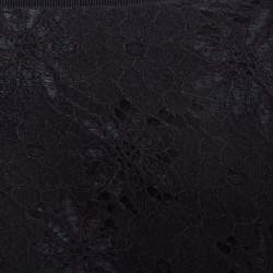 Sandro Black Lace Embroidered Midi Skirt S