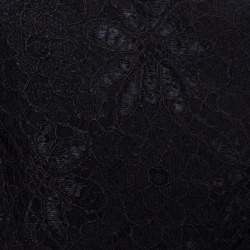 Sandro Black Lace Embroidered Midi Skirt S
