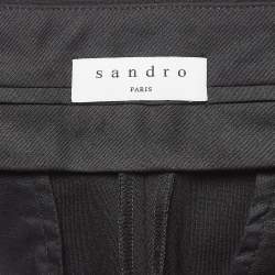 Sandro Black Studded Stretch Crepe Trousers S