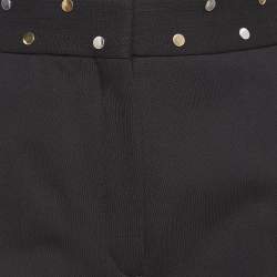 Sandro Black Studded Stretch Crepe Trousers S