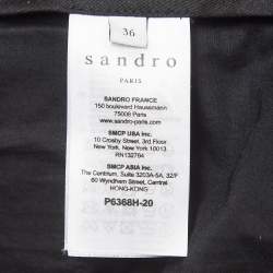 Sandro Black Studded Stretch Crepe Trousers S