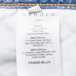 Pre Owned Sandro Blue Washed Denim Jeans S Waist 26"