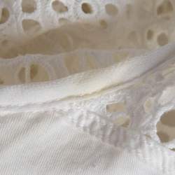 Pre Owned Sandro White Floral Lace Buttoned Front Mini Dress M