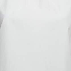 Pre Owned Sandro White Cotton Puff Sleeves Top M