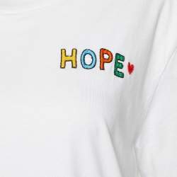 Sandro White Cotton Hope Embroidered Crew Neck T-Shirt S