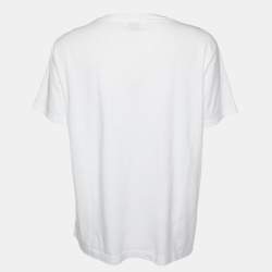 Sandro White Cotton Hope Embroidered Crew Neck T-Shirt S