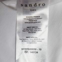 Pre Owned Sandro White Sun Print Cotton Crew Neck T-Shirt M